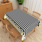 Lofaris Congrats Grad Black And White Stripes Tablecloth